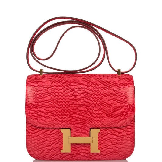 Hermès Mini Constance 18 Rouge Exotique Lizard Niloticus Gold Hardware - photo 1