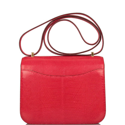 Hermès Mini Constance 18 Rouge Exotique Lizard Niloticus Gold Hardware - photo 4