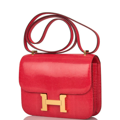 Hermès Mini Constance 18 Rouge Exotique Lizard Niloticus Gold Hardware - photo 5