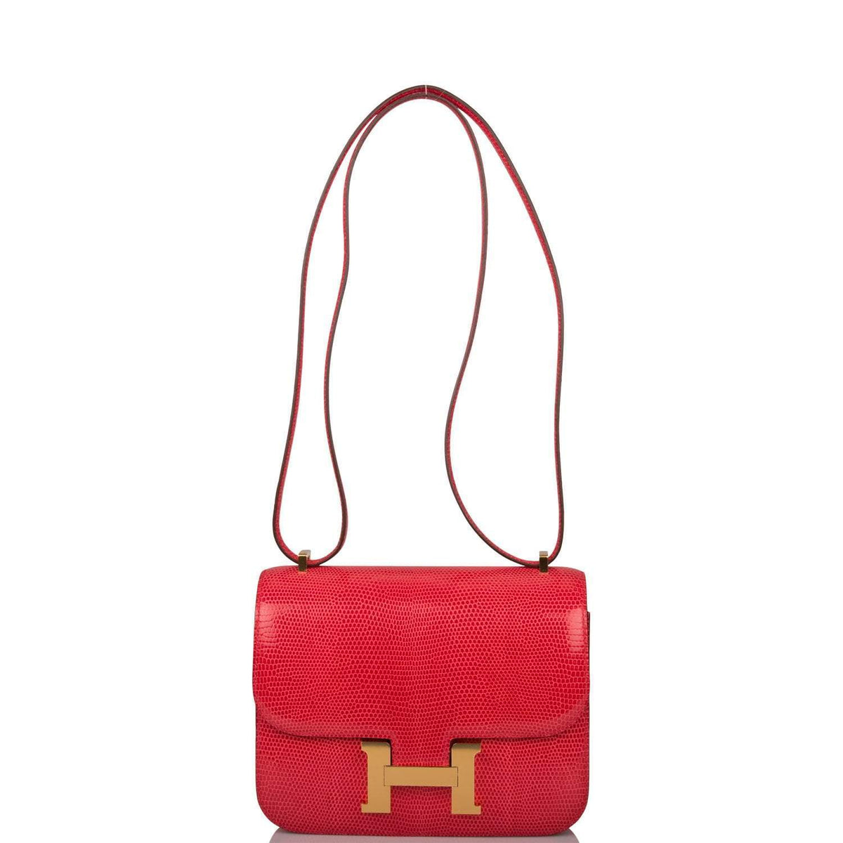 Hermès Mini Constance 18 Rouge Exotique Lizard Niloticus Gold Hardware - photo 7