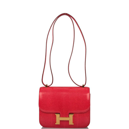 Hermès Mini Constance 18 Rouge Exotique Lizard Niloticus Gold Hardware - photo 7