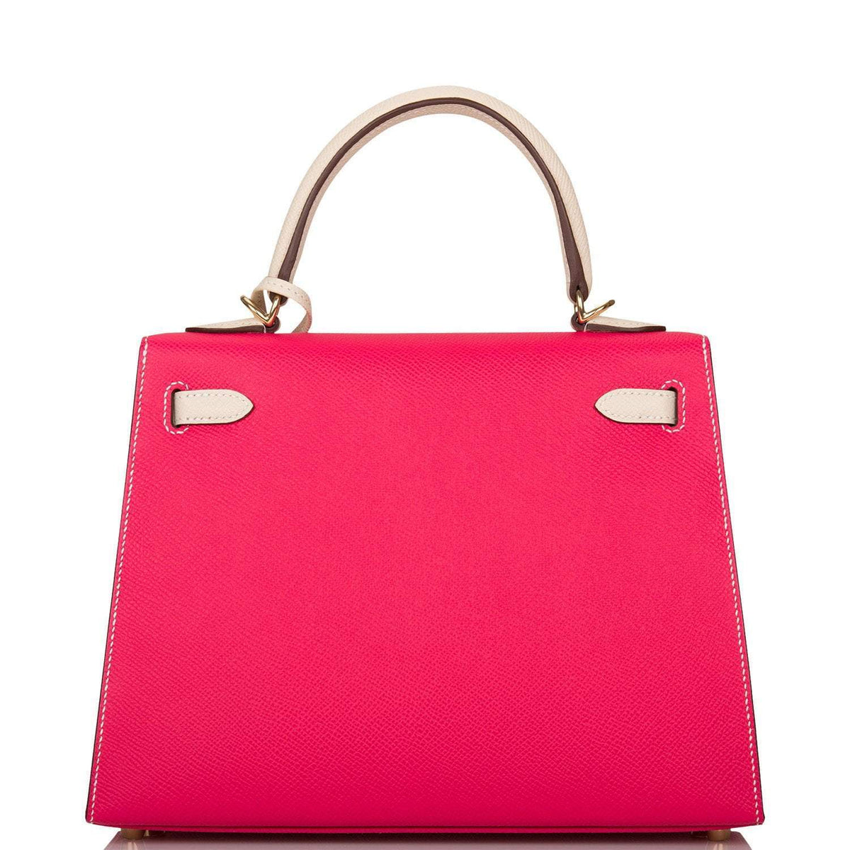 Hermes Kelly 25cm Bi-Color Rose Extreme and Craie Epsom Sellier Permabrass Hardware - image 4