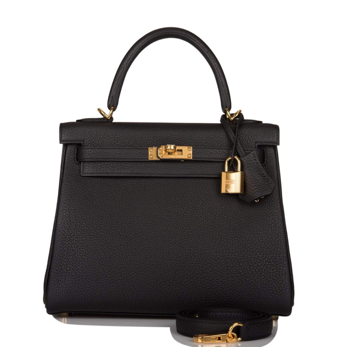 Hermès Kelly Retourne 25 Black Togo Gold Hardware - photo 1