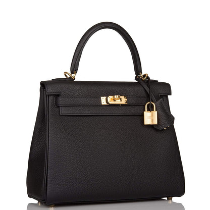 Hermès Kelly Retourne 25 Black Togo Gold Hardware - photo 2
