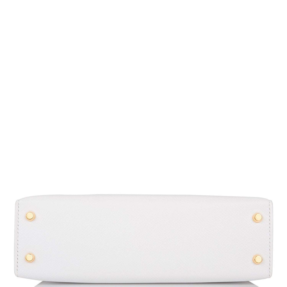 Hermes Horseshoe Stamp (HSS) White and Jaune D'Or Epsom Sellier Kelly 20cm Permabrass Hardware - image 6