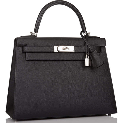 Hermes Black Epsom Sellier Kelly 28cm Palladium Hardware - image 2