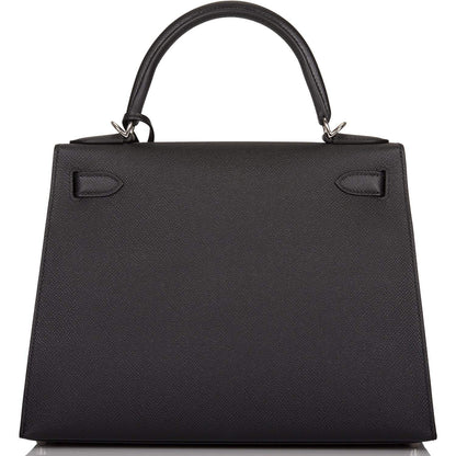 Hermes Black Epsom Sellier Kelly 28cm Palladium Hardware - image 4