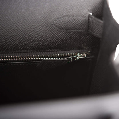 Hermes Black Epsom Sellier Kelly 28cm Palladium Hardware - image 9