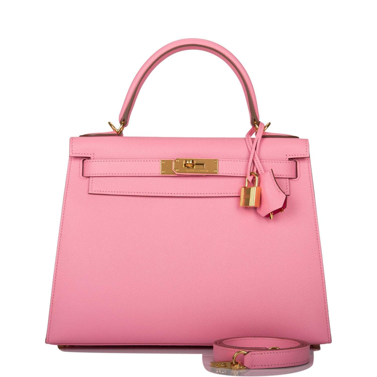 Hermès Horseshoe Stamp (HSS) Rose Confetti Verso Epsom Sellier Kelly 28cm Gold Hardware - photo 1