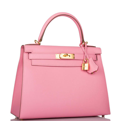 Hermès Horseshoe Stamp (HSS) Rose Confetti Verso Epsom Sellier Kelly 28cm Gold Hardware - photo 2