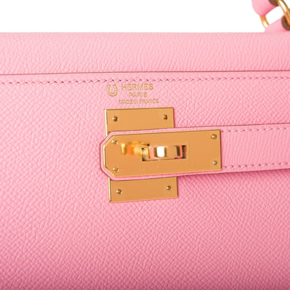Hermès Horseshoe Stamp (HSS) Rose Confetti Verso Epsom Sellier Kelly 28cm Gold Hardware - photo 7