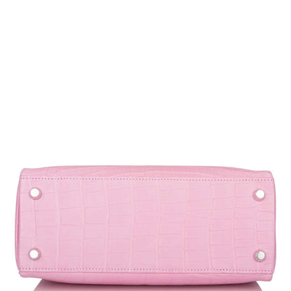 Hermès Bubblegum 5P Matte Alligator Retourne Kelly 25cm Palladium Hardware - photo 6