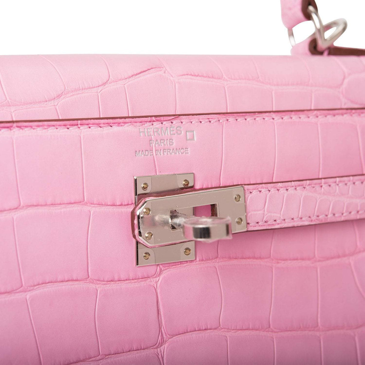 Hermès Bubblegum 5P Matte Alligator Retourne Kelly 25cm Palladium Hardware - photo 7
