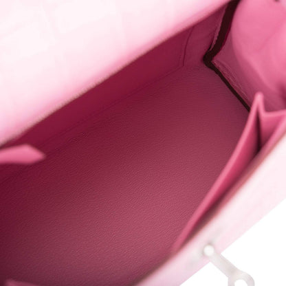 Hermès Bubblegum 5P Matte Alligator Retourne Kelly 25cm Palladium Hardware - photo 8