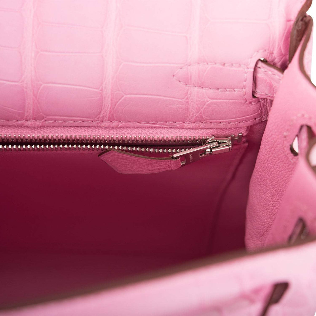 Hermès Bubblegum 5P Matte Alligator Retourne Kelly 25cm Palladium Hardware - photo 9