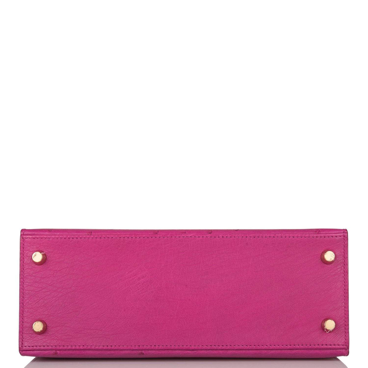 Hermes Horseshoe Stamp (HSS) Bi-Color Rose Pourpre and Gris Agate Ostrich Sellier Kelly 25cm Brushed Gold Hardware - image 6
