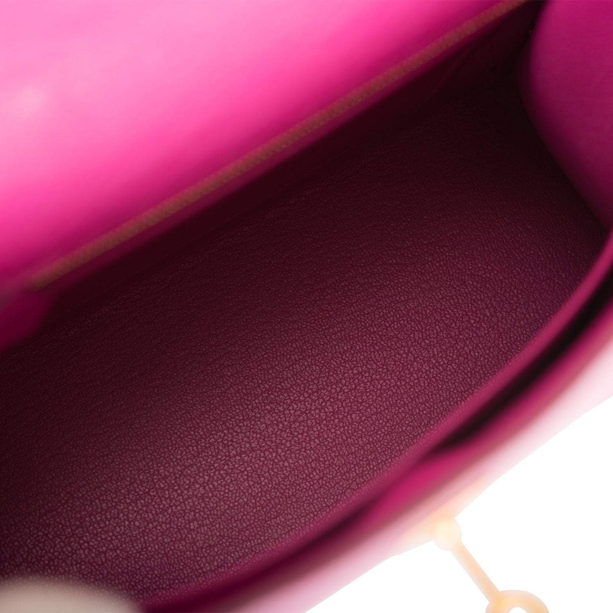 Hermes Horseshoe Stamp (HSS) Bi-Color Rose Pourpre and Gris Agate Ostrich Sellier Kelly 25cm Brushed Gold Hardware - image 8