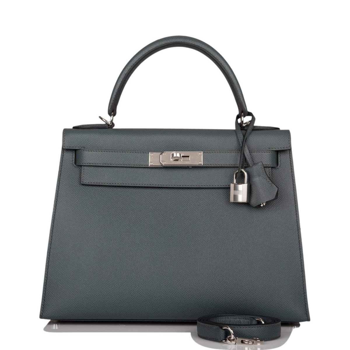 Hermès Bleu Orage Epsom Sellier Kelly 28cm Palladium Hardware - photo 1