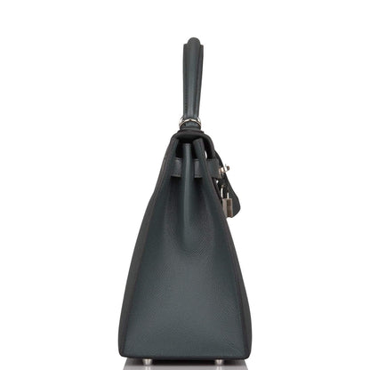 Hermès Bleu Orage Epsom Sellier Kelly 28cm Palladium Hardware - photo 3
