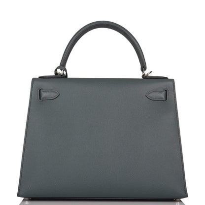 Hermès Bleu Orage Epsom Sellier Kelly 28cm Palladium Hardware - photo 4
