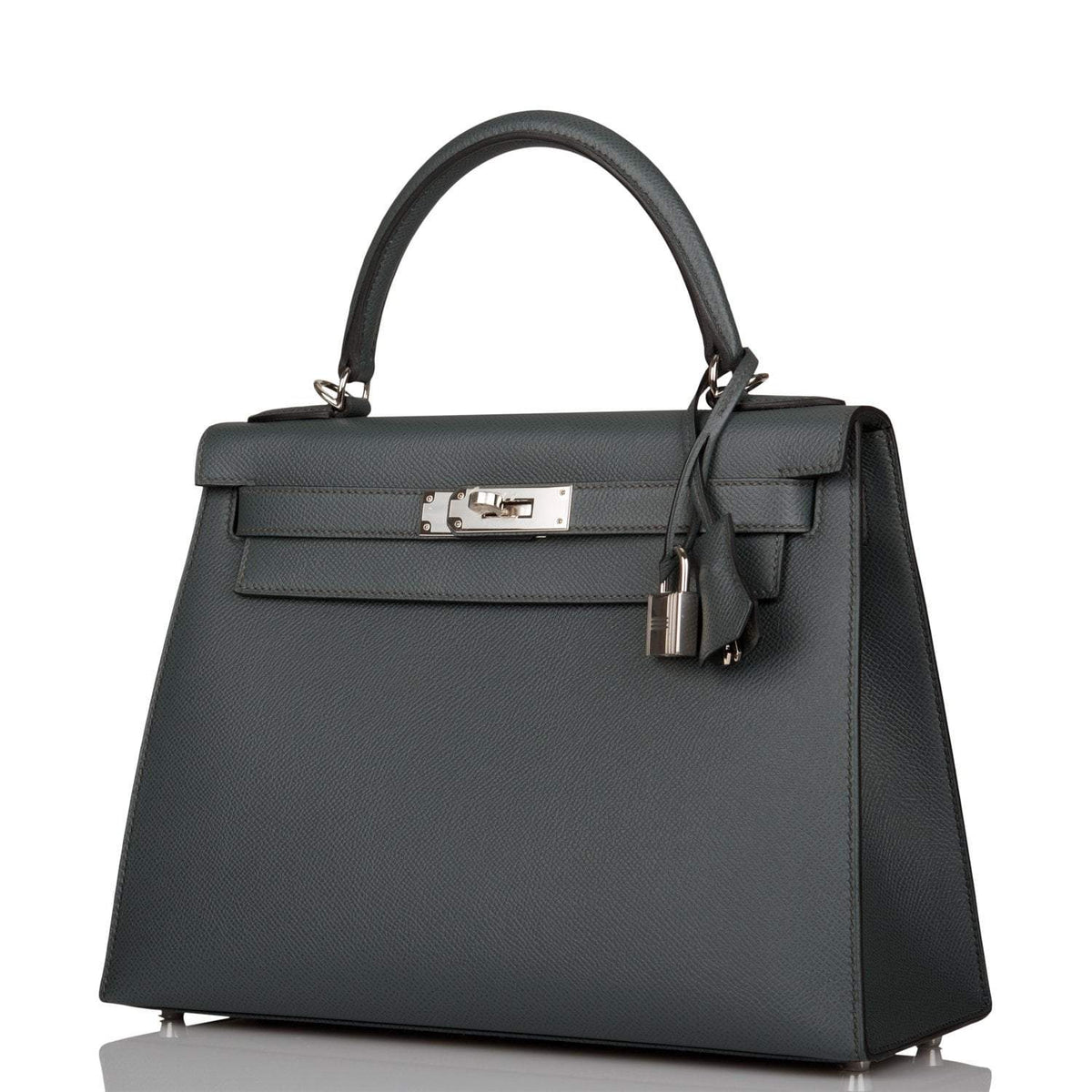 Hermès Bleu Orage Epsom Sellier Kelly 28cm Palladium Hardware - photo 5