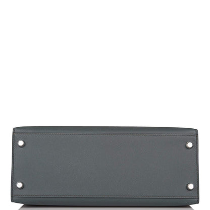 Hermès Bleu Orage Epsom Sellier Kelly 28cm Palladium Hardware - photo 6