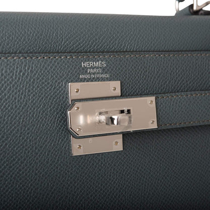 Hermès Bleu Orage Epsom Sellier Kelly 28cm Palladium Hardware - photo 7