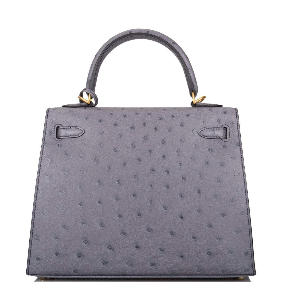 Hermes Horseshoe Stamp (HSS) Bi-Color Gris Agate and Bleu Electric Ostrich Sellier Kelly 25cm Brushed Gold Hardware - image 4