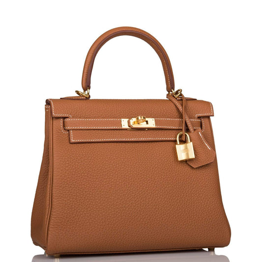 Hermes Gold Togo Retourne Kelly 25cm Gold Hardware - image 2