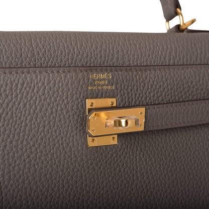 Hermès Etain Togo Retourne Kelly 25cm Gold Hardware - photo 7