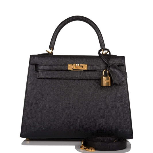 Hermes Black Epsom Sellier Kelly 25cm Gold Hardware - image 1