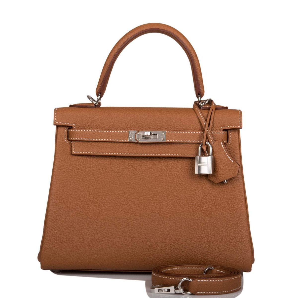 Hermès Kelly Retourne 25 Gold Togo Palladium Hardware - photo 1