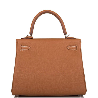 Hermès Kelly Retourne 25 Gold Togo Palladium Hardware - photo 4