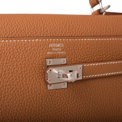 Hermès Kelly Retourne 25 Gold Togo Palladium Hardware - photo 7
