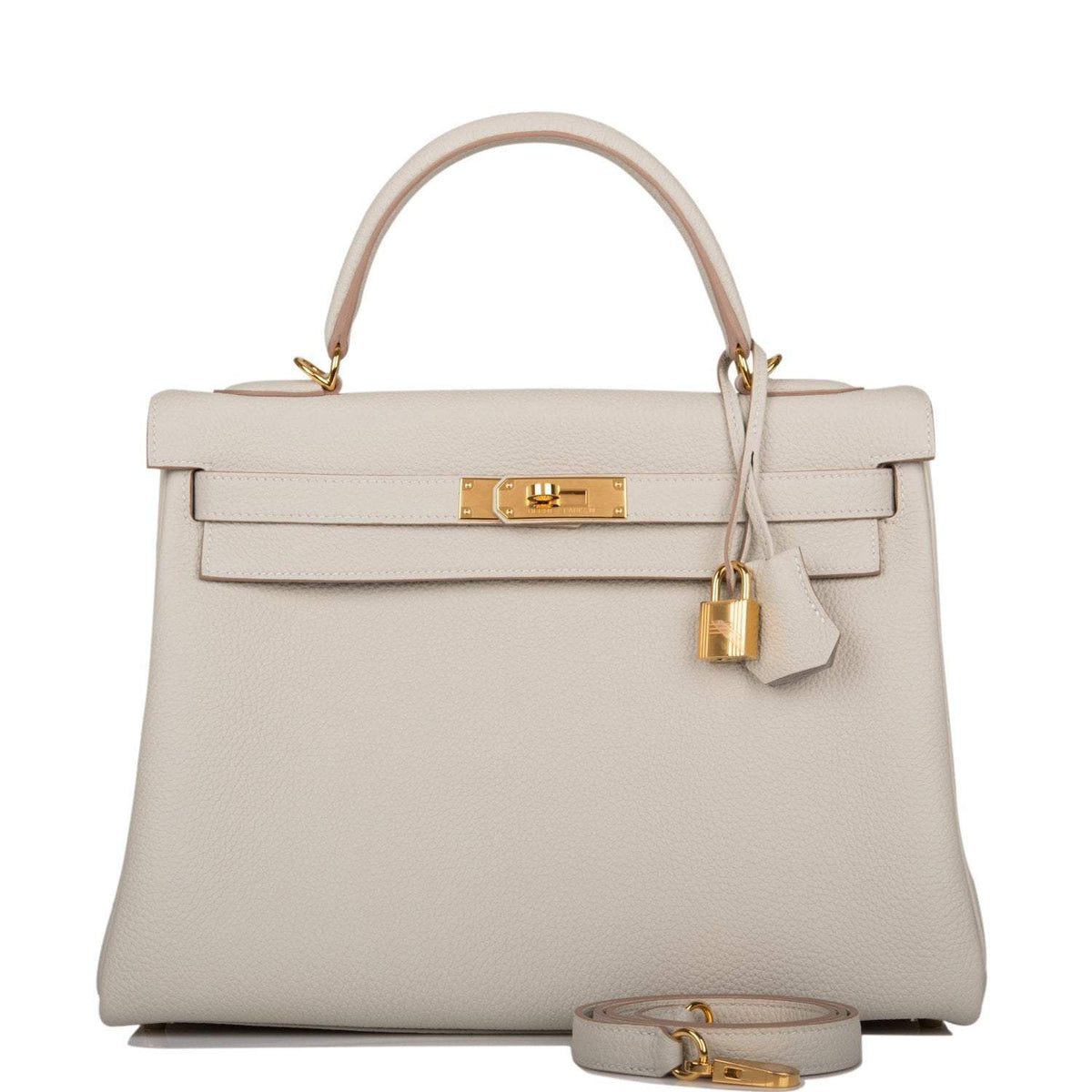 Hermès Kelly Retourne 32 Gris Perle Togo Gold Hardware - photo 1