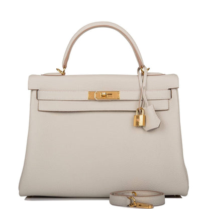 Hermès Kelly Retourne 32 Gris Perle Togo Gold Hardware - photo 1