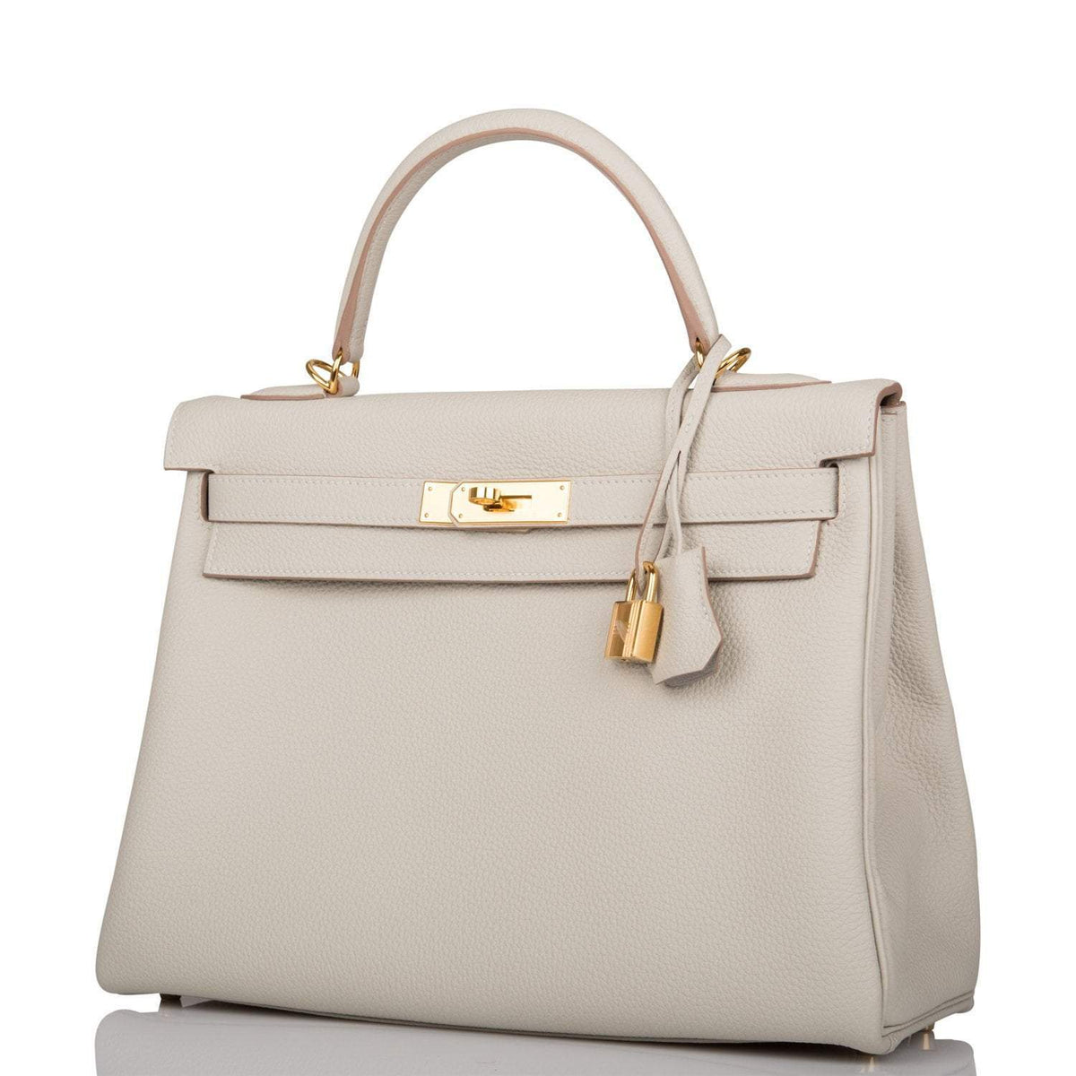 Hermès Kelly Retourne 32 Gris Perle Togo Gold Hardware - photo 2