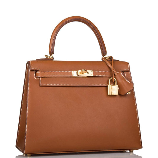 Hermès Kelly Sellier 25 Fauve Barenia Gold Hardware - photo 1