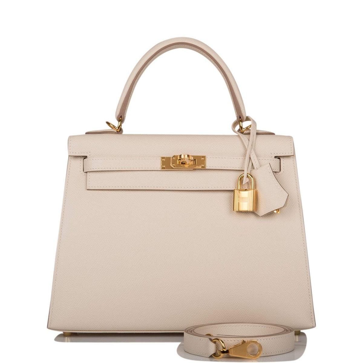 Hermès Kelly Sellier 25cm Craie Epsom Gold Hardware - photo 1
