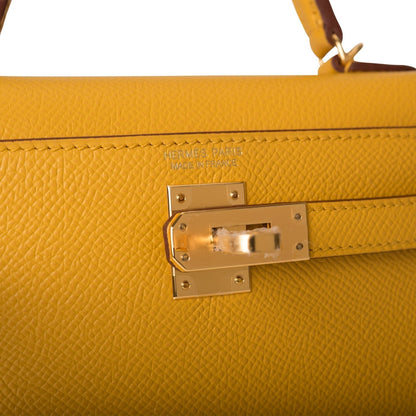 Hermes Kelly Sellier 20 Jaune Ambre Epsom Gold Hardware - image 7