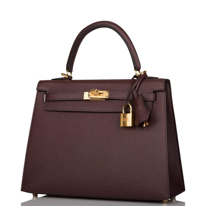 Hermes Kelly Sellier 25 Rouge Sellier Epsom Gold Hardware - image 5
