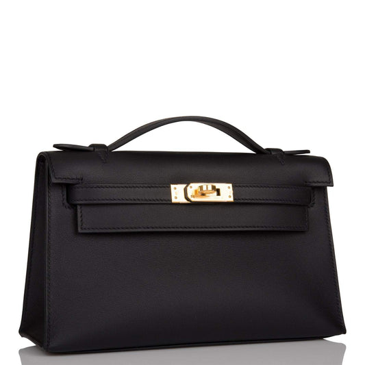 Hermès Kelly Pochette Black Swift Gold Hardware - photo 2