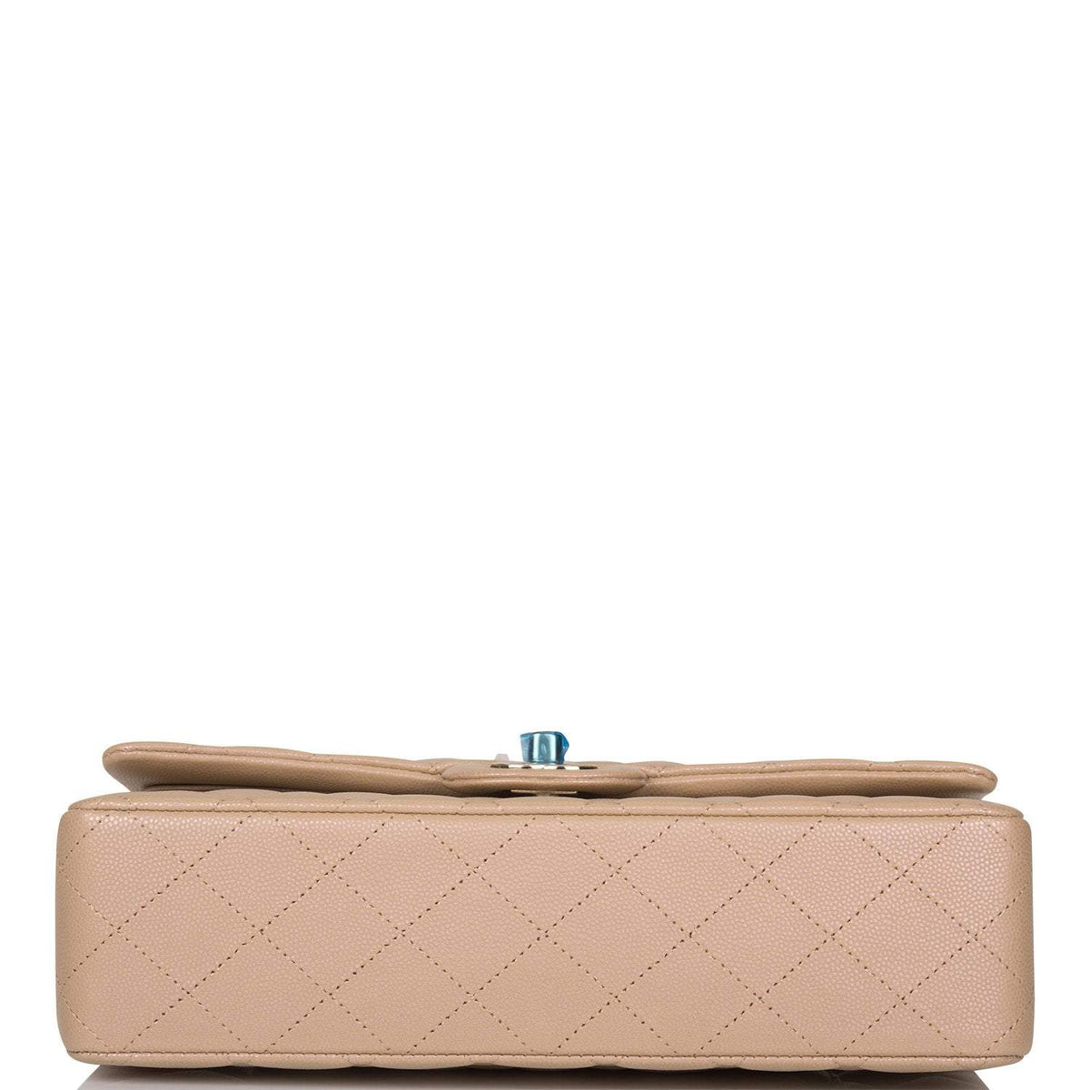 Chanel Dark Beige Iridescent Quilted Caviar Medium Classic Double Flap Bag Light Gold Hardware - image 6