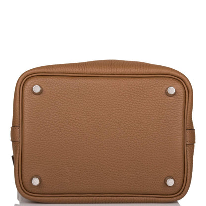 Hermès Picotin Lock 18 Alezan and Biscuit Clemence Palladium Hardware - photo 6