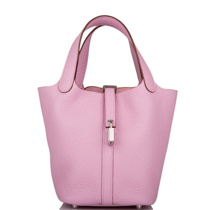 Hermès Picotin Lock 18 Mauve Sylvestre Clemence Palladium Hardware - photo 1