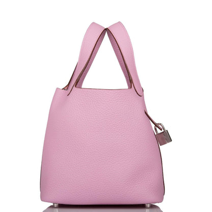 Hermès Picotin Lock 18 Mauve Sylvestre Clemence Palladium Hardware - photo 3