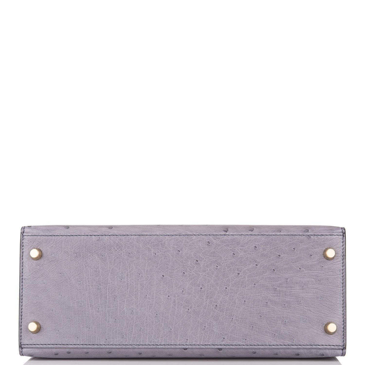 Hermes Kelly 28cm Bi-Color Gris Agate and Gris Perle Ostrich Sellier Brushed Gold Hardware - image 6