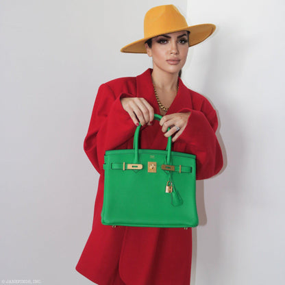 Hermès Birkin 25 Bambou (Bamboo) Green Togo with Gold Hardware - 2020, Y - photo 2