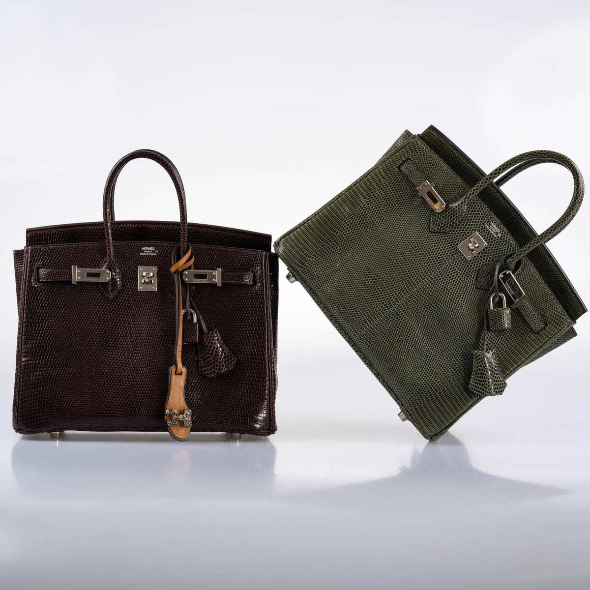 Hermès Birkin 25 Havane Nilo Lizard with Palladium Hardware - 2007, K Square - photo 9