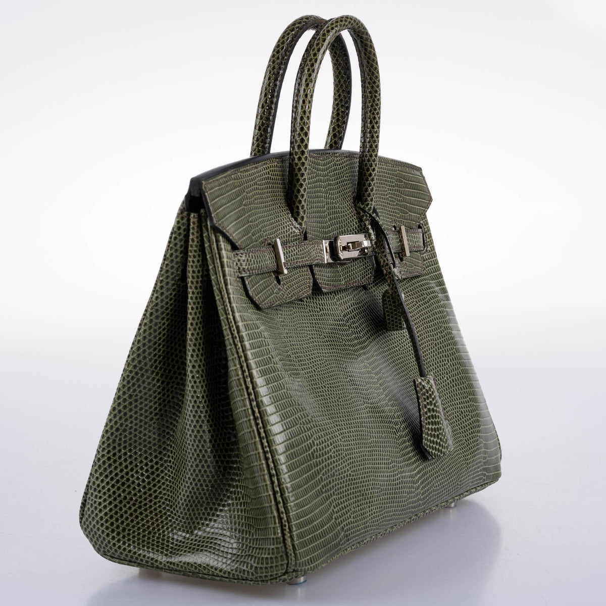 Hermès Birkin 25 Vert Olive Salvator Lizard with Palladium Hardware - 2008, L Square - photo 3
